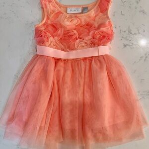The Children’s Place Coral Floral Tulle Dress, 18-24 mo